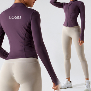 High Quality Women <b>Yoga</b> <b>Jacket</b> Long Sleeve Eco-Friendly Windproof Breathable Spandex/Polyester/Nylon Stylish Customizable - Product Image 2