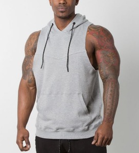 Sweat à capuche sans manches de la meilleure qualité pour l'entraînement, vêtements de fitness avec impression personnalisée, vente en gros - Product Image 5