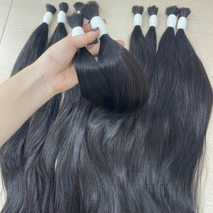 ผมต่อจากเวียดนามของมนุษย์เกรดบริสุทธิ์สีดำตรงธรรมชาติพร้อมหนังกำพร้าจำนวนมาก - Product Image 1