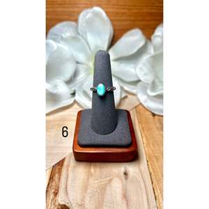 Navajo Handmade Fine Jewelry <b>Ring</b> Kingman Turquoise & Sterling <b>Silver</b> <b>Statement</b> <b>Ring</b> for Everyday Wear - Product Image 6