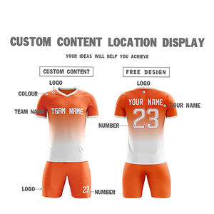 Conjunto de camiseta de fútbol con diseño de logotipo personalizado de alta calidad, uniforme de equipo multicolor - Product Image 5