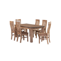 Ensemble table et chaises en bois de marque ATLAS, 6 chaises, meubles de salle à manger en bois de fabricant du Vietnam
