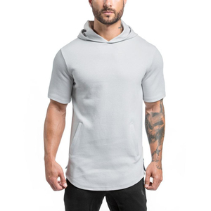 Offre Spéciale Sweat à capuche ajusté à demi-manches pour musculation Gym Workout Vente en gros Sweat à capuche d'exercice à manches courtes pas cher personnalisé - Product Image 4