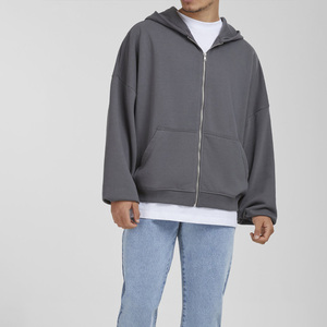 Sweat à capuche zippé surdimensionné élégant et confortable pour hommes 100% pull Streetwear à manches longues en coton doux avec logo personnalisé - Product Image 3