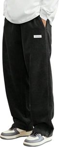 Pantalon droit en velours côtelé pour hommes Pantalon décontracté long et solide à taille élastique Pantalon de sortie coupe ample avec poches - Product Image 4