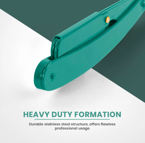 Maquinilla de afeitar de borde recto de peluquero profesional menta 100% Acero inoxidable 100 Paquete de cuchillas en forma de polvo seguridad ANAAIF belleza cuidado Personal - Product Image 5