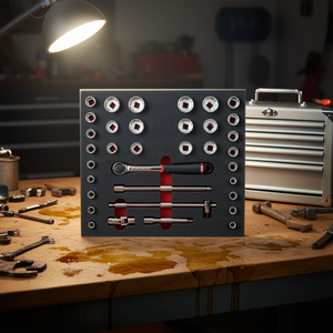 Usag 35-Piece Bi-Colour Foam-Module Assortment with <b>Ratchet</b> and <b>Sockets</b> - Product Image 3