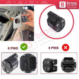 Interrupteur de lève-vitre BDP1544, porte conducteur, 6 broches, pour Fiesta MK5 JH JD Fusion JU Tourneo Connect MK1 Transit V347 V348 6S6T14529 - Product Image 5