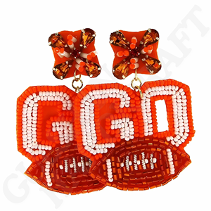 Pendientes colgantes de fútbol hechos a mano, joyería de declaración ligera para fanáticos del deporte, joyería de gota de moda con cuentas Gameday - Product Image 6