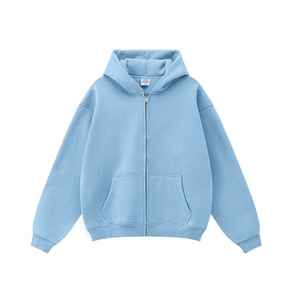 Pull unisexe personnalisé en coton lourd Vintage Sun Fade Acid Wash Pull à capuche avec épaules tombantes Zip up Streetwear - Product Image 1