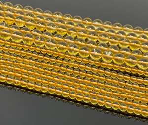 Collar de cuentas de piedras preciosas de citrino amarillo, de bolas facetadas citrino, suministros de joyería, fabricación de joyas, cuentas al por mayor, precio de fábrica - Product Image 2