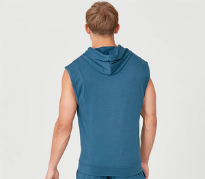 Sweat à capuche d'été en coton spandex personnalisé sweats à capuche sans manches fitness entraînement personnalisés - Product Image 6