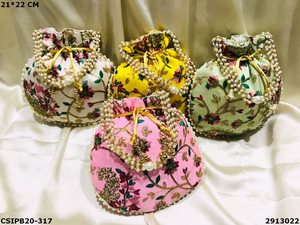 Bolso de Noche Étnico Hecho a Mano por Diseñador, Bolso de Moda Estilo Potli Batua con Estampado Personalizable para Regalos de Fiesta - Product Image 5