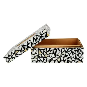 Hand Crafted <b>Mother</b> of Pearl Inlay Tissue Paper Box for Table Decoration Real Mop Tissue Paper Box With Premium Look Seashell - Product Image 4