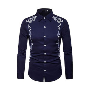 Nuevo estilo Slim Fit Formal Casual Wear Camisas bordadas Mejor calidad Diseño Premium Top Nuevas camisas bordadas de moda Hombres - Product Image 1