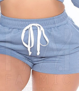 New Style Solid Color Casual Women Hoodies Short <b>Sets</b> Customize Design Wholesale 100% Cotton Windproof Breathable Two Piece <b>Set</b> - Product Image 4