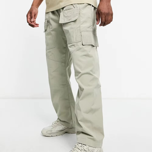 Vêtement décontracté classique lâche Sport Joggers Cargo pantalon en gros taille haute jambe large Cargo pantalon pour hommes multi-poches solide - Product Image 5