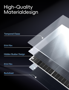 White Border Half Cell 100W Rigid Frame <b>Solar</b> <b>Panel</b> 12V/24V Output Fast Charge 22% Efficiency 25-Year Warranty <b>Solar</b> Kit - Product Image 5