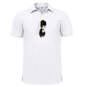 Nouvelle mode été nouvelle glace coton à manches courtes hommes T-shirt couleur unie glace soie hommes polos - Product Image 1