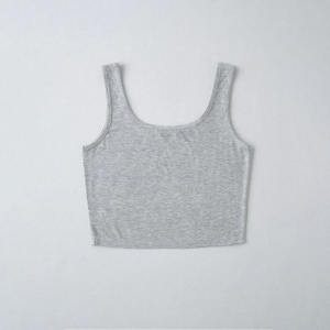 Camiseta sin mangas tejida de verano para mujer, color sólido, transpirable, ecológico, informal, de talla grande, venta al por mayor - Product Image 1