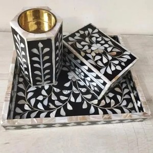 Quemador redondo pulido de oro moderno, mosaico de nácar con cuentas, aspecto atractivo, Oud quemador, suministro de fragancia para el hogar - Product Image 4