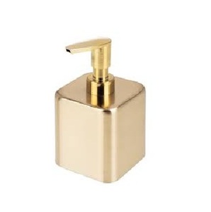 Proveedor de dispensador de jabón de metal Diseño elegante Hecho a mano Nuevo jabonera Forma cuadrada Contenedor de jabón de lujo con chapado en oro - Product Image 1