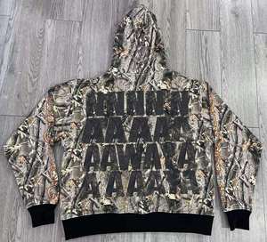 Sudadera con capucha de camuflaje con estampado de pantalla de peso pesado para hombre, ropa de calle, sudadera con capucha personalizada con cremallera desgastada de camuflaje 500 Gsm para Unisex - Product Image 2
