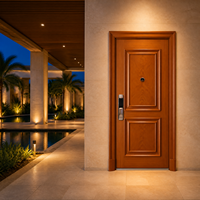 Porte en bois à panneau rectangulaire en chêne doré, porte simple pour entrée principale de la maison