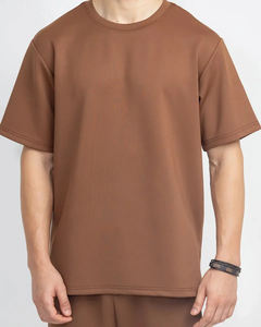 Camiseta 100% de algodón de calidad superior de talla grande para hombre, camiseta con serigrafía personalizada de Color sólido con hombros descubiertos de gran tamaño - Product Image 6