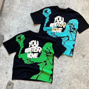 T-Shirt unisexe en jersey 100% coton Logo personnalisé sérigraphié Impression numérique à motif solide OEM ODM noir longue longueur lourd - Product Image 6