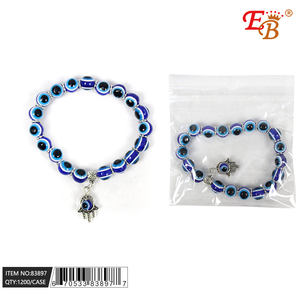 Set di Bracciali con Perline Eb Bohemia, Placcati in Oro con Charm Occhio del Diavolo, Gioielli Unisex alla Moda, Regalo 83897 - Product Image 1