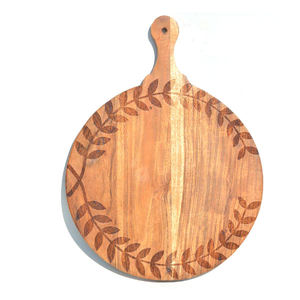Tabla de Cortar de Madera Rectangular con Asa, Tabla de Cocina con Acabado Natural, Apta para Lavavajillas, Resistente al Moho, con Patas Antideslizantes - Product Image 3