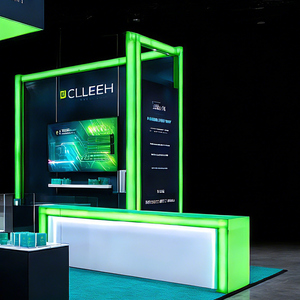 20 X 20 英尺背光模块化展览摊位 AV 音频贸易展摊位灯箱背景展示摊位，适用于信息通信行业 - Product Image 3