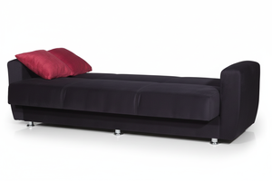 Canapé-lit convertible de style européen avec rangement extensible, cadre en bois massif, mécanisme clic-clac, revêtement en tissu écologique - Product Image 3