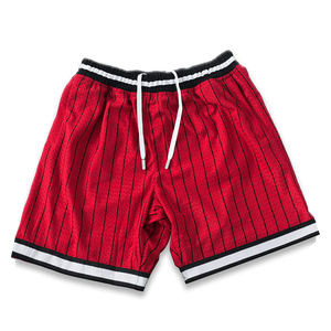 กางเกงบาสเก็ตบอลขาสั้นสำหรับผู้ชายกางเกงบาสเก็ตบอลย้อนยุคมีกระเป๋าซิปตาข่ายโพลีเอสเตอร์ - Product Image 1