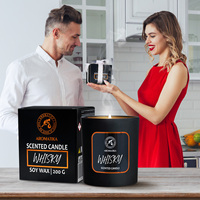 Vela Aromática Aromatika Whisky Soy con Aroma a Especias Amaderadas en Frasco de Vidrio, Serie Moderna para Hombre, Aromaterapia Premium, No Tóxica, Decoración para el Hogar