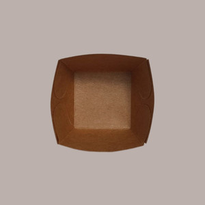 100 piezas de papel marrón Finger Food de una sola porción 240cc 80x80H50 para vajilla y decoraciones de fiesta - Product Image 3