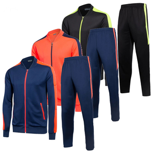 Survêtements avec logo personnalisé à fermeture éclair pour hommes ensemble de pantalons de survêtement et sweat à capuche 100% coton - Product Image 1