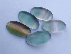 Wholesale Lavira AAA+ Natural Fluorite Cabochon Loose Gemstones Flat Back Black Crystal Quartz Beda Shape Third Party Certified - Product Image 2