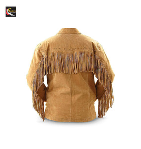 แจ็กเก็ตหนังนิ่มมีพู่แบบตะวันตก - Product Image 6