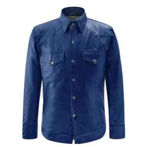 Camisas Casuales de Cuero para Hombre con Logotipo Personalizado del Fabricante, Camisas Transpirables de Alta Calidad con Logotipo Personalizado - Product Image 1