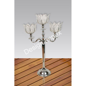 Candélabre en cristal à 5 bras pour bougies chauffe-plat, fournitures pour événements, décoration de table de fête, artisanat décoratif - Product Image 5