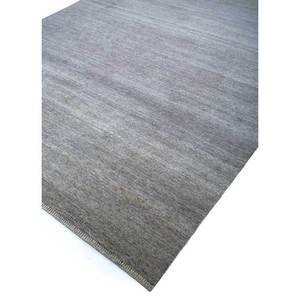 Tapis en laine noués à la main AKWL-1125, gris uni et noir, motif puzzle rectangulaire pour la maison, le salon, l'entrée, le couloir - pour la décoration intérieure - Product Image 2