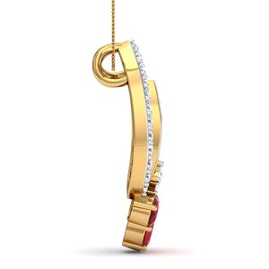 Boho Floral Garnet Brass Zircon Ring 18k gold Plated Teardrop Zircon Multi Gemstone Wholesale Pendant For Women - Product Image 6