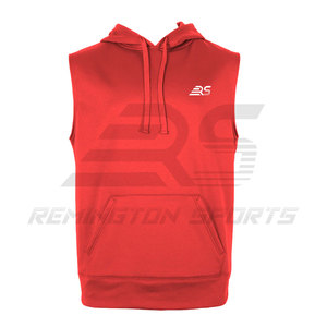 เสื้อฮู้ดแขนกุดสำหรับผู้ชายเสื้อฮู้ดแขนกุดสีพื้นผลิตจากปากีสถาน - Product Image 2