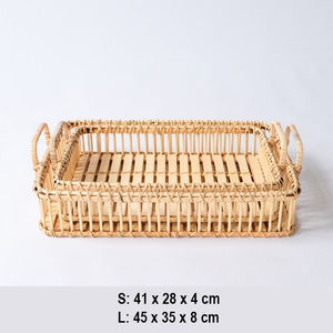 Bandeja de cesta de bambú para algas marinas ecológica, almacenamiento de mimbre de ratán para ropa, tipo de origen de lugar amigable con el tamaño - Product Image 3