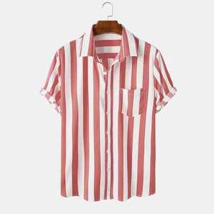 T-shirts imprimés pour hommes en gros, T-shirt personnalisé à motif tendance, 100% coton, col camp, T-shirt Pineapple Beach - Product Image 4