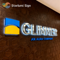 Letras de Canal Iluminadas LED 3D con Retroiluminación de Acero Inoxidable para Exhibición de Logotipo de Empresa, Letrero LED Personalizado para Negocios en Interiores
