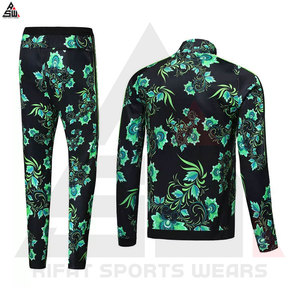 Fait sur mesure unisexe Vintage coupe-vent 100% coton survêtement ensemble fermeture éclair Sublimation costume grande taille décontracté solide respirant - Product Image 4