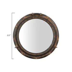 Miroir Hublot nouveau look Vintage Nautique laiton Luxe Fer mur Hublot miroir avec couleur Rouge fini élégant en bas quantité minimale de commande - Product Image 2